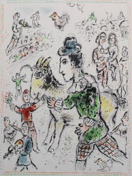  chagall - Clown with the yellow goat contemporary Marc Chagall